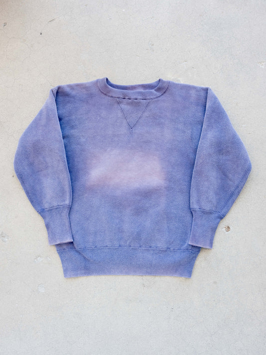 1940’s/1950’s Faded Blue Double V Sweatshirt (Size Small)