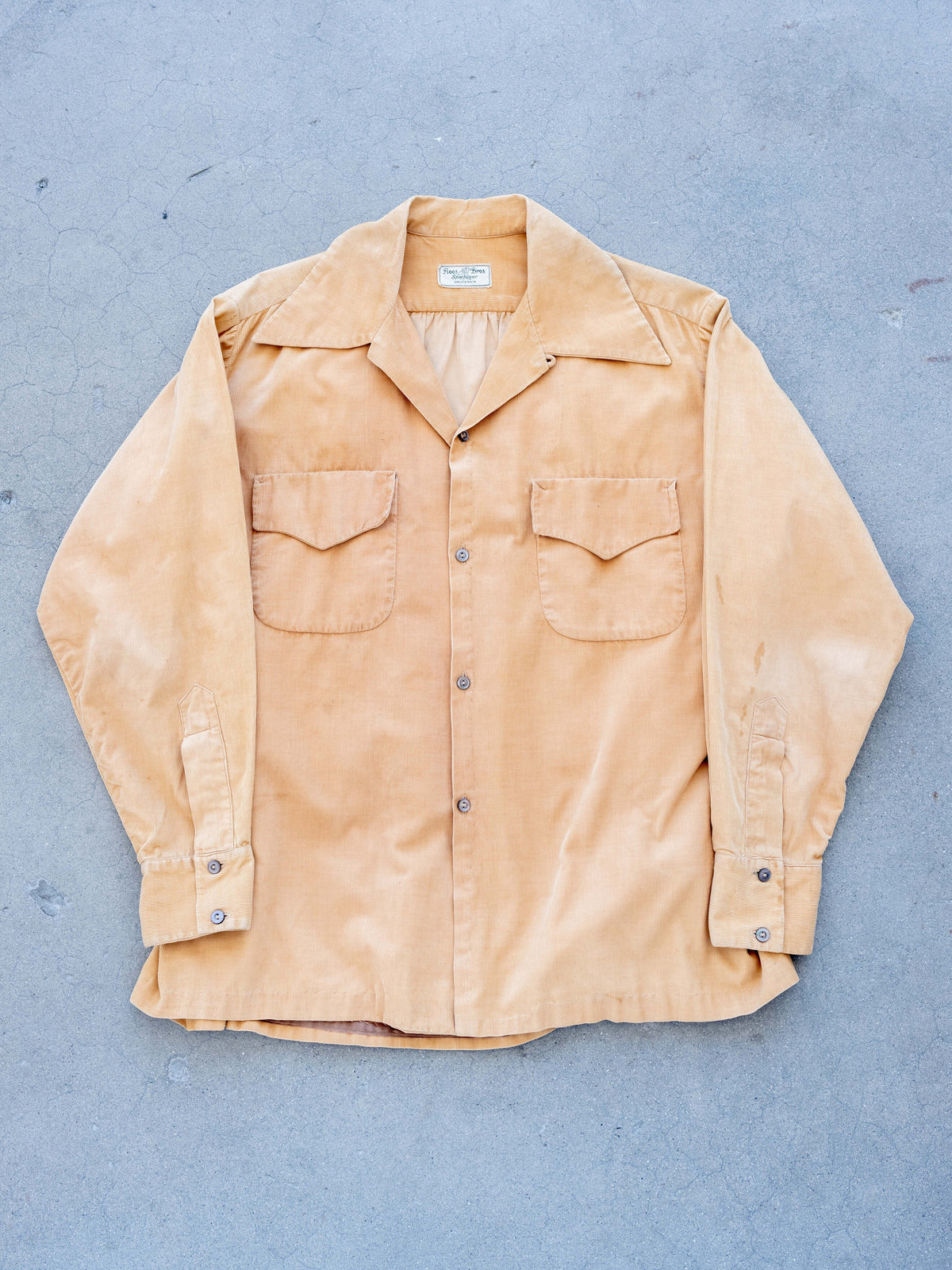1950’s Tan Corduroy Sportswear Shirt with Beltback (Size Medium)
