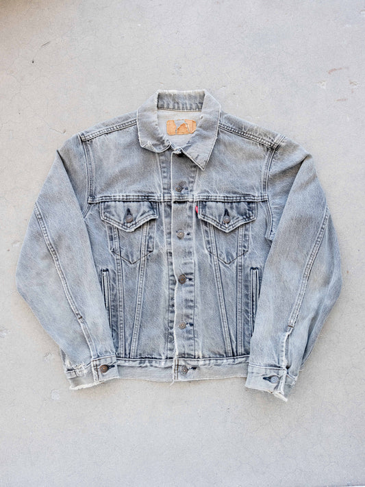 1980’s Levi’s Type 3 in a Faded Grey with Distressing (Size Large)