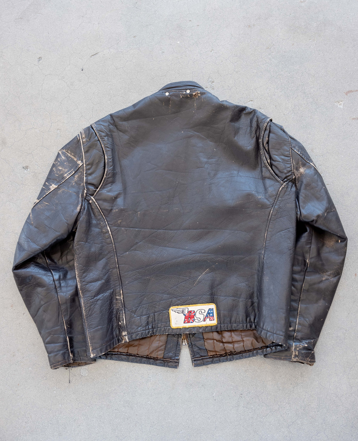 1960’s/1970’s Brown Cafe Racer Moto Jacket with Great Character (Size Large)