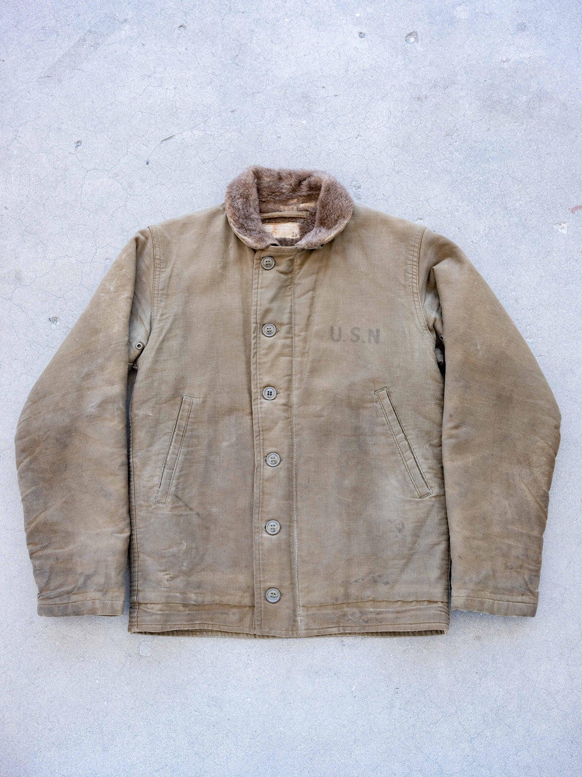 1940’s WWII U.S.N N-1 Deck Jacket (Size Small/Medium)