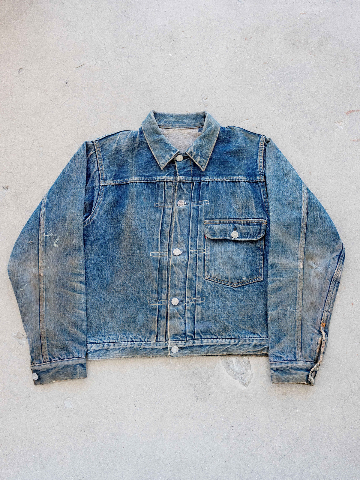 1940’s Levi’s 506XX Type One Jacket in a Midwash with Great Character (Size Medium)