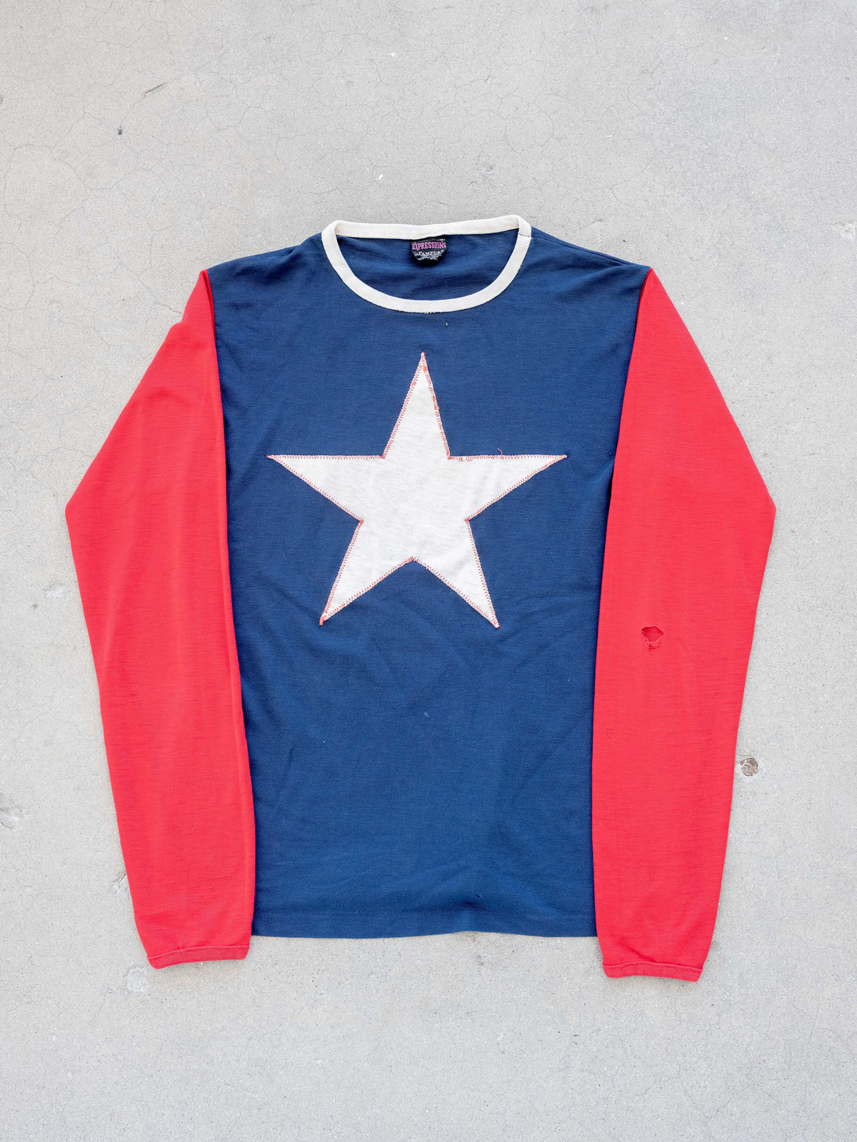 1970’s Tritone Longsleeve with Star Embroidery (Size Small)