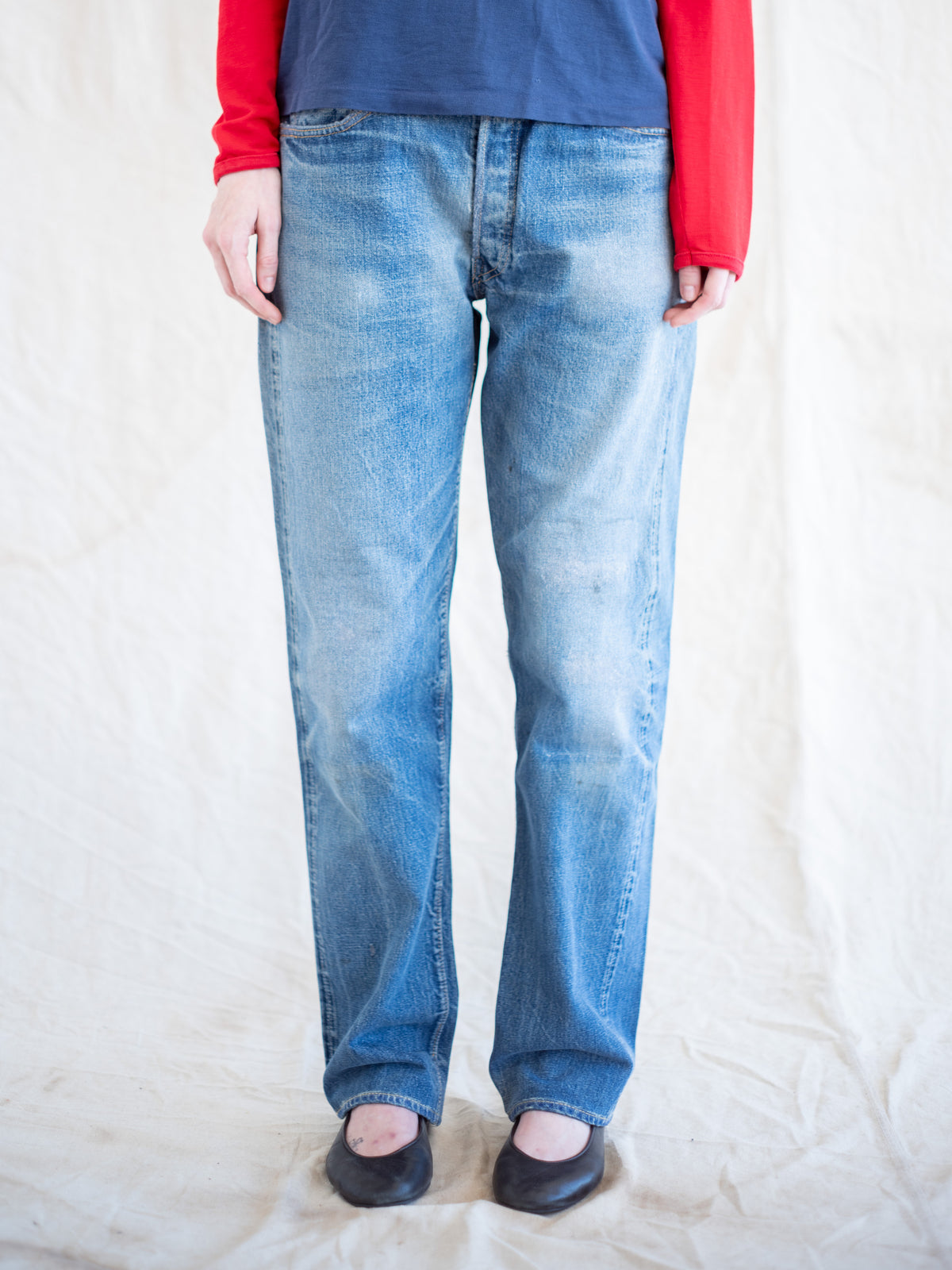 1960’s Levi’s 501XX Hidden Rivets in a True Midwash with Repairs 32W
