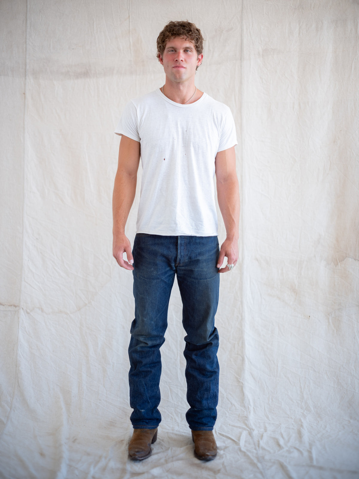 1990’s Levi’s 501s in an Extremely Dark Wash with Cool Wear 32W