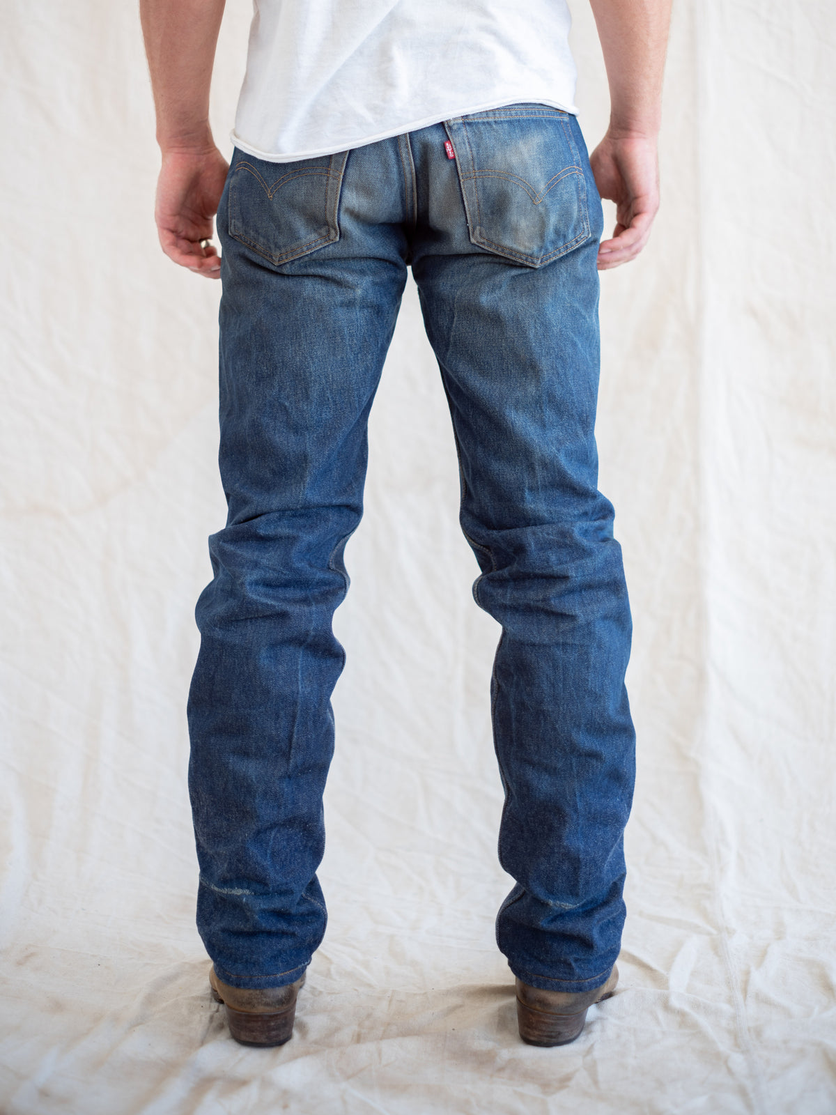 1990’s Levi’s 501s in an Extremely Dark Wash with Cool Wear 32W