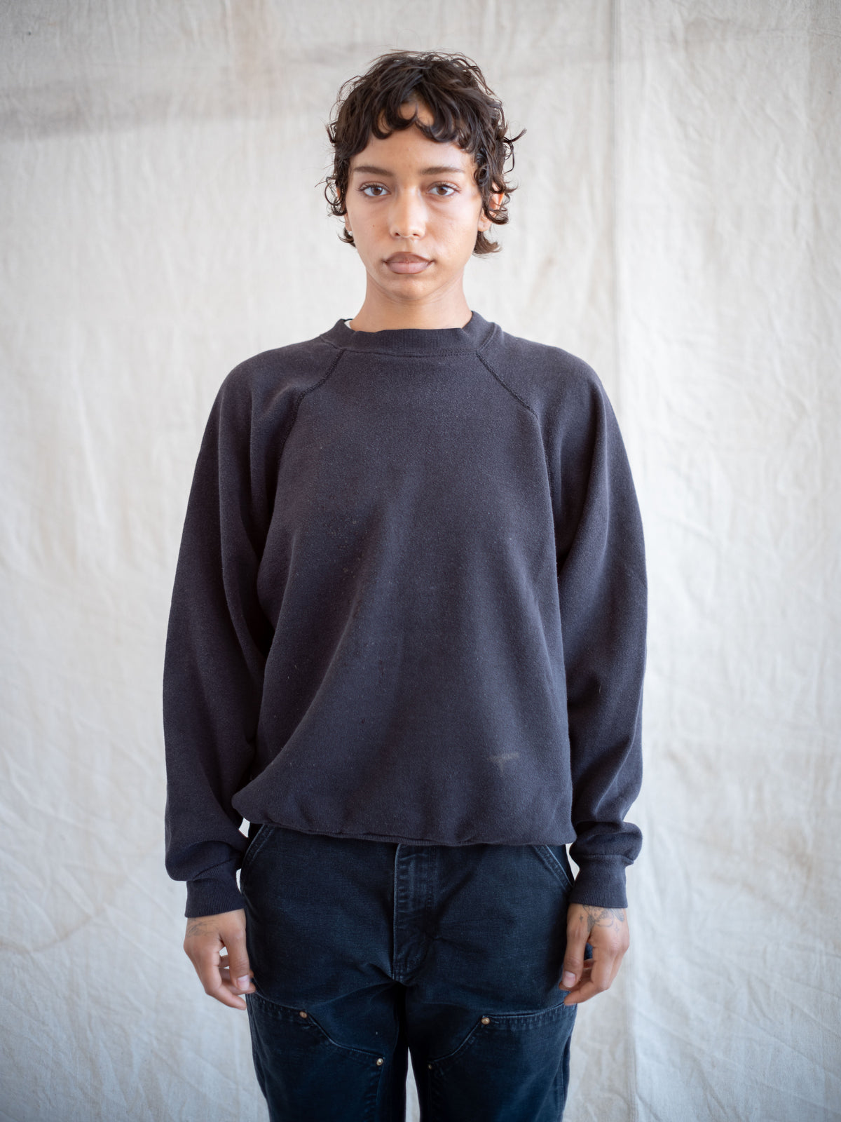 1980’s Faded Black Sweatshirt with Character (Size Large)