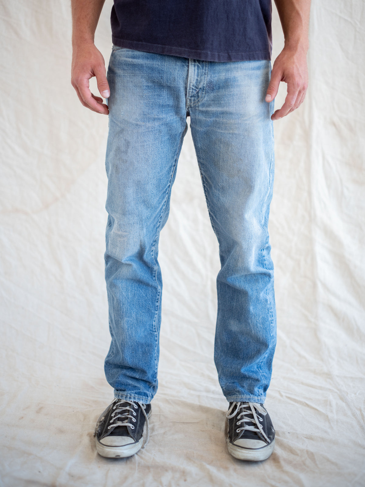 1960’s Levi’s Selvedge Big E 505s in a Light Midwash with Repairs 34W