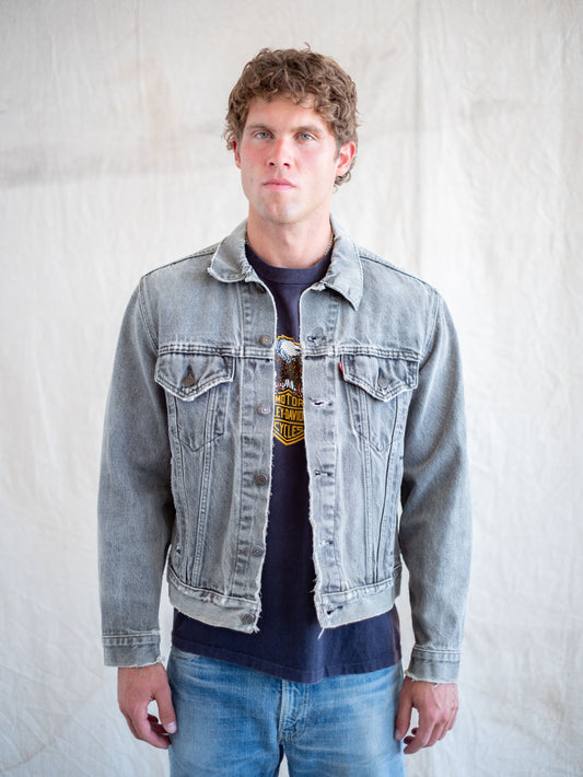 1980’s Levi’s Type 3 in a Faded Grey with Distressing (Size Large)