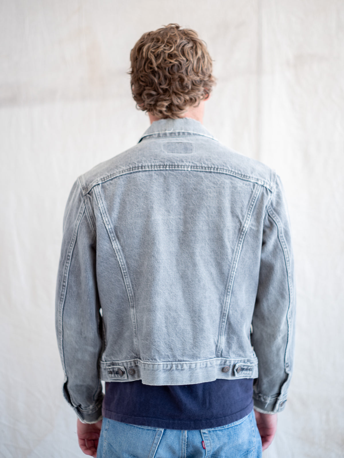 1980’s Levi’s Type 3 in a Faded Grey with Distressing (Size Large)