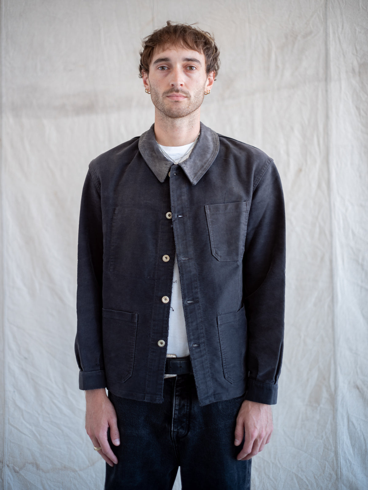 1950’s Faded Black French Chore Jacket (Size Large)
