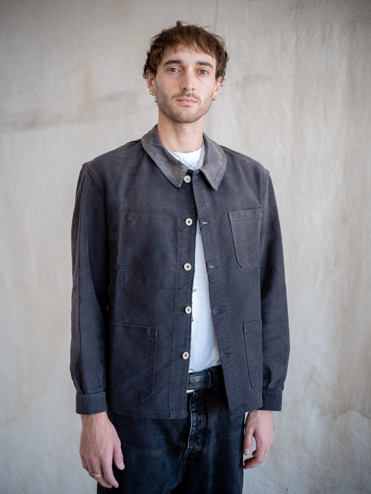 1950’s Faded Black French Chore Jacket (Size Large)