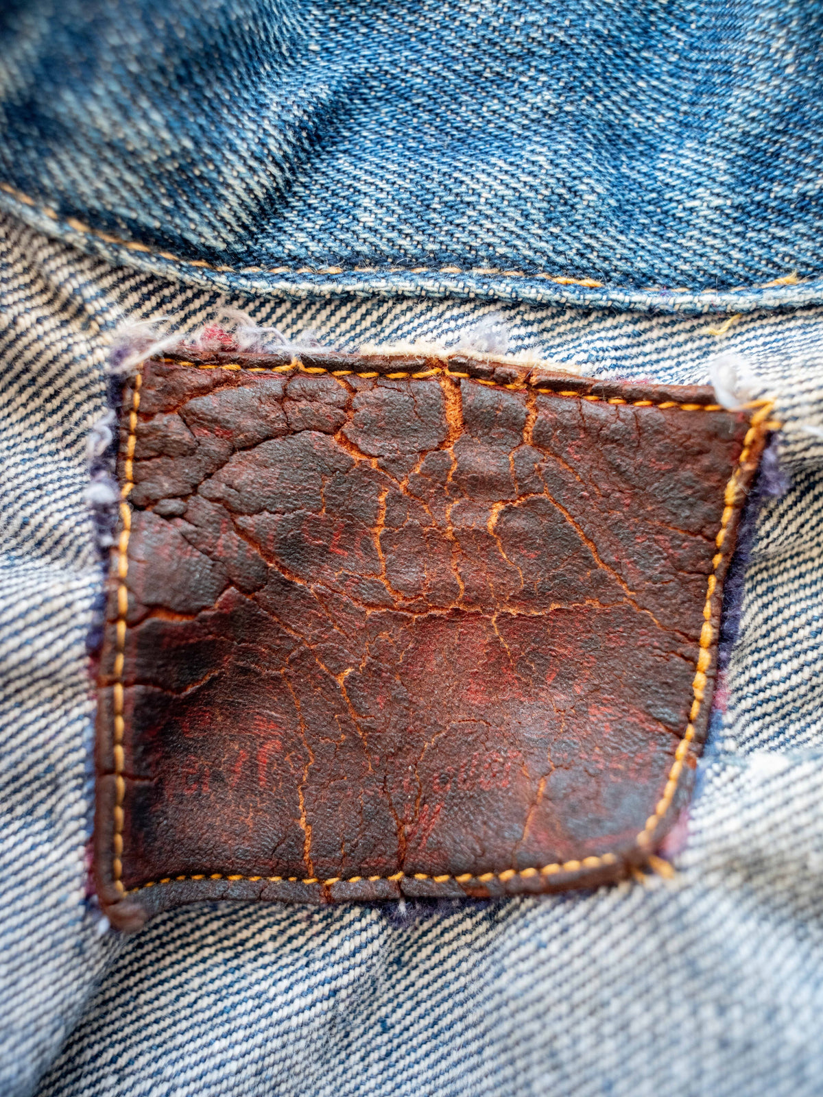 1940's Levi's 506XX Type One Jacket with Full Jerky Patch and Insane Wear (Size 40 Medium)